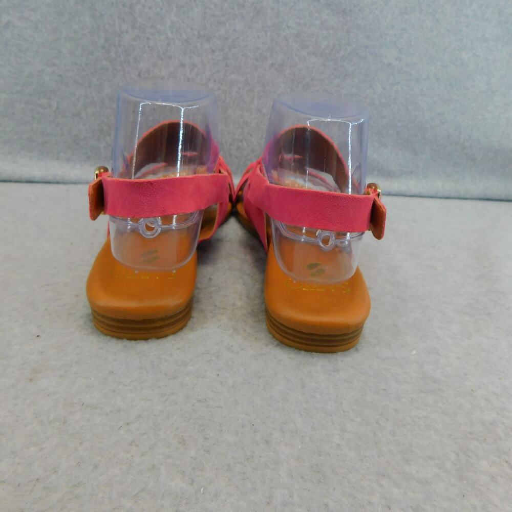 Franco Sarto Gia Pink Suede Leather Sandal Flats Women Adjustable Strap Size 7 - Picture 5 of 9